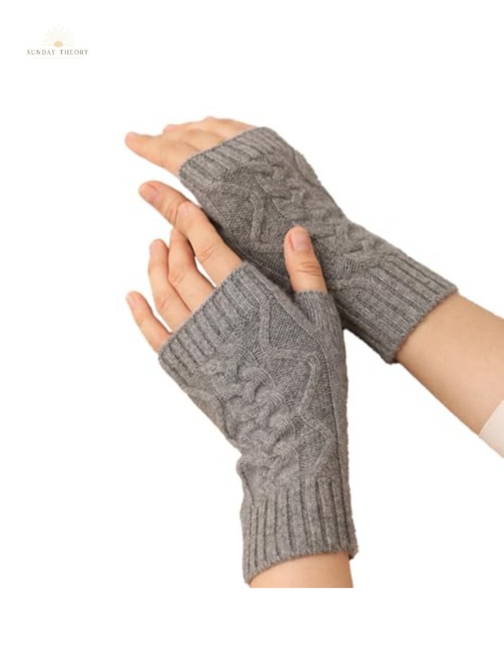 100% Cashmere Fingerless Gloves for Women, Knitted Winter Mittens, Touch
